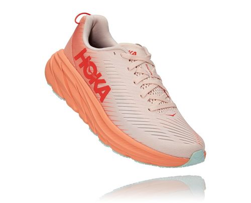 Hoka One One Dame Rincon 3 Road Løpesko Silver Peony/Cantaloupe Norge-48NUF